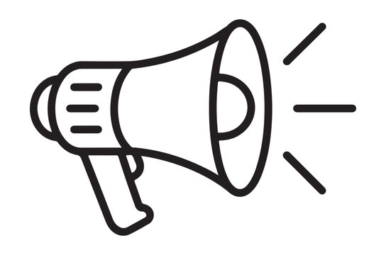 megaphone icon line art vector, megaphone outline icon