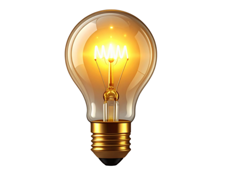 Glowing Light Bulb Idea Concept Isolated (3)