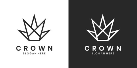 Geometric crown logo design, minimalist royal symbol