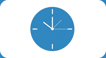 Simple Blue Clock Icon Time Management, Punctuality, Schedule, Deadline, Efficiency