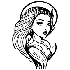 angel beauty girl illustration sketch