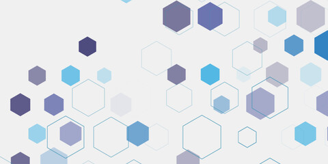 Abstract blue hexagon banner background. Eps10 vector. Vector Ilustration