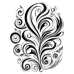 royal swirls flower illustration sketch