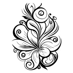 royal swirls flower illustration sketch