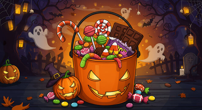 halloween candy clipart background