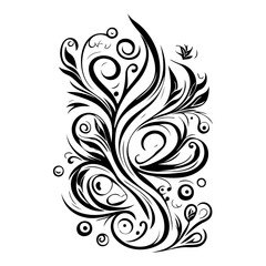 royal swirls flower illustration sketch