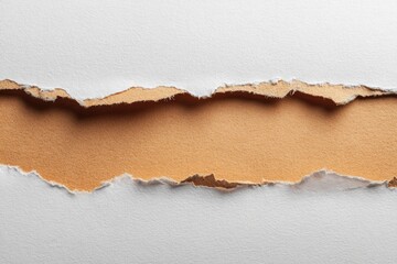 Ripped paper, white and tan.  A horizontal tear runs through the center, exposing a tan paper underneath