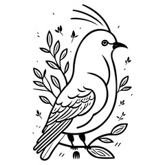 bird flower illustration sketch hand draw