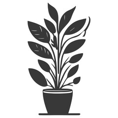 plant pot illustration grey