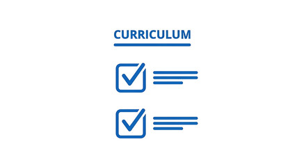 Digital icon representing a completed curriculum checklist, symbolizing educational progress, task achievement, and learning plan success