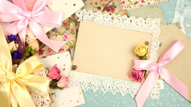 Vintage-style floral scrapbook layout