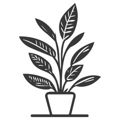 plant pot illustration grey
