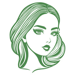 beauty girl illustration green