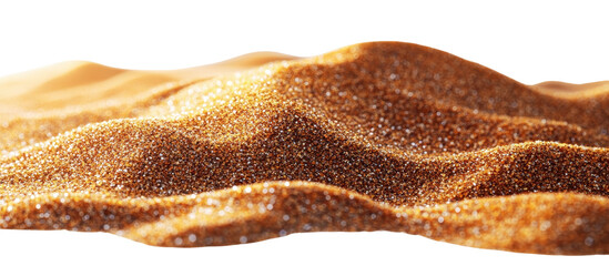 sand dunes on the beach isolated on a white transparent background