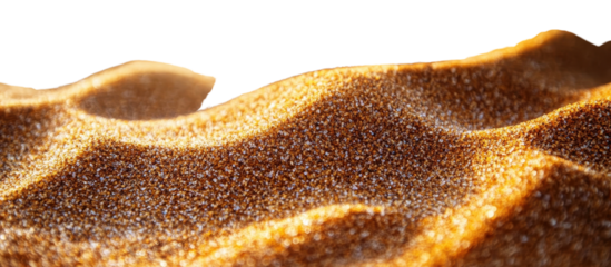 sand dunes on the beach isolated on a white transparent background