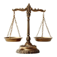 scales of justice isolated on a white transparent background