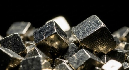 Pyrite Mineral Crystal Metallic Gold Nature Geology Science