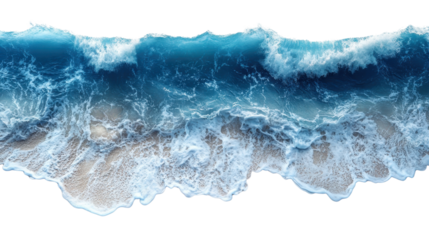 Sea water surfaces isolated on a white transparent background