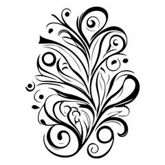 royal swirls flower illustration sketch