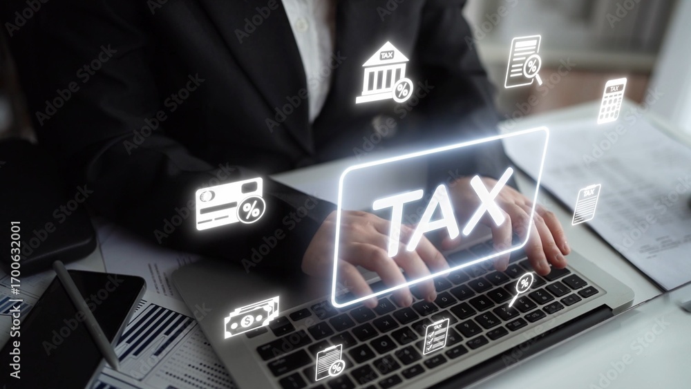 Poster online tax system with secure e-filing, automated calculation, and submission tools. manage tax docu