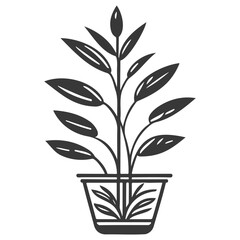 plant pot illustration grey