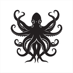 octopus vector silhouette sketch art logo idea illustration © btb