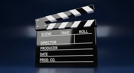 Obraz premium Movie clapperboard film production filmmaking cinema industry equipment tool