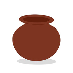 clay pot isolated on white background