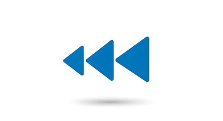 Blue rewind icon vector illustration for media player back navigation design