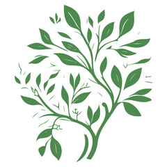 blossom flower illustration green