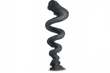 Smoke plume: A visually striking plume of smoke rises elegantly, its grayscale swirls suggesting both the raw power and ethereal beauty of uncontrolled release, forming a captivating visual effect.