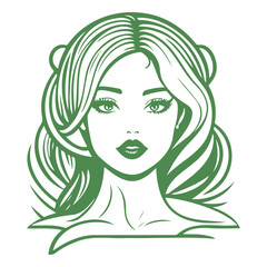 beauty girl illustration green