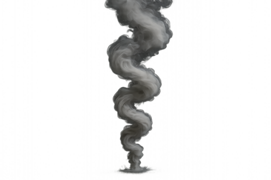Smoke plume: A visually striking plume of smoke rises elegantly, its grayscale swirls suggesting both the raw power and ethereal beauty of uncontrolled release, forming a captivating visual effect.