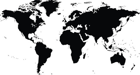 Detailed global map design showcasing continents for presentations, education, or international business use