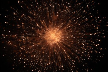 Many gold sparks burst and glow.