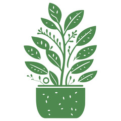 plant pot illustration green