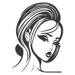 beauty girl illustration grey