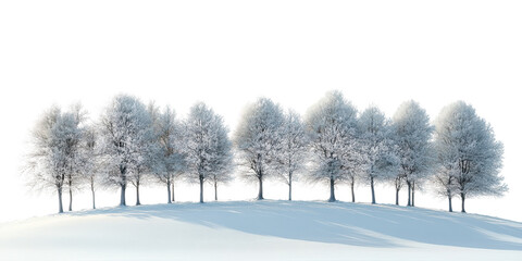 White snow landscape isolated on a white transparent background