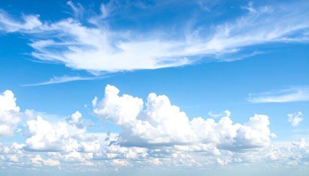 Vast blue sky, fluffy clouds - Powered by Adobe