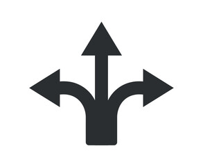 Decision Making Arrow Icon Representing Choices and Directions on a Transparent Background for Design Use