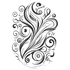 royal swirls flower illustration grey