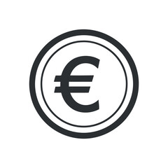 Obraz premium Euro Coin Icon for European Currency, Finance, and Investment in Global Markets and Economic Transactions