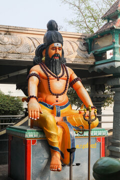 Hindu saint Agastya statue in Temple	
