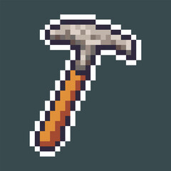 iron hammer tool in pixel art style