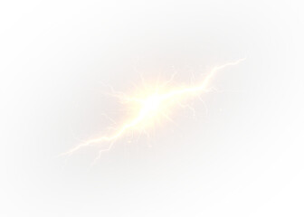 Magic golden thunderbolt with glowing shock and lightning energy.