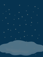 Fototapeta premium Peaceful snowfall under a dark night sky with soft snowdrifts, perfect seasonal backdrop for winter designs, holiday cards, and festive digital projects.