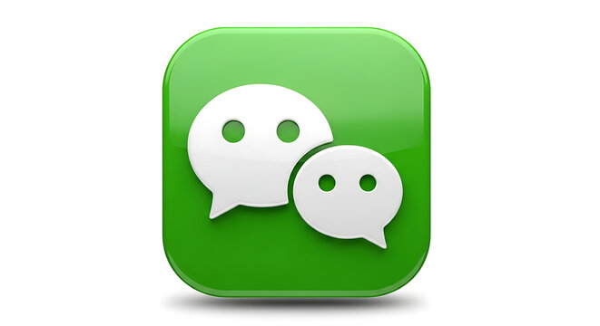 Wechat app icon download vector illustration for social media and messaging app