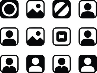 Collection of Black and White Icons Depicting Social Media Functions and User Interface Elements Set Against a Clean White Background for Universal Appeal