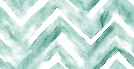 green seamless watercolor craft paper featuring classic striped and chevron patterns on a white background