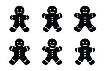 Gingerbread man vector icon black color and white background